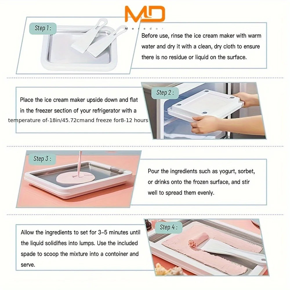 Easy-to-Use Ice Cream Rolling Maker Plate for Home Kitchen Ice Cream Making Appliance