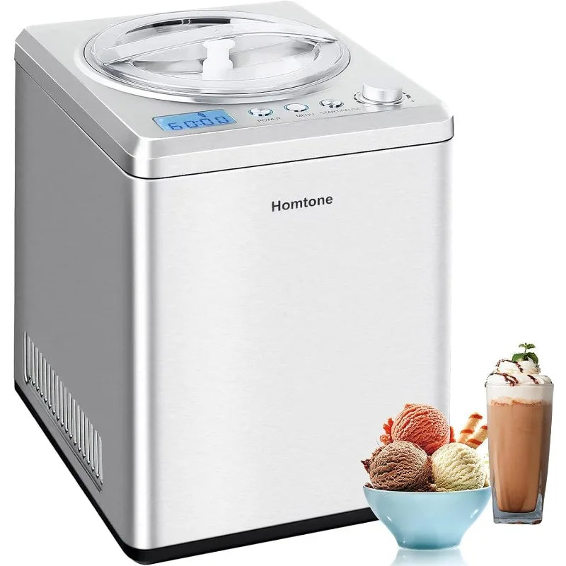 Homtone Ice Cream Maker 2.64 Quart for Making Homemade Soft Ice Cream,Gelato,Sorbet within 60 min,Keep Cooling for 2H