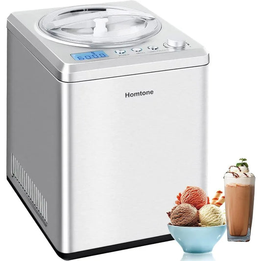 Homtone Ice Cream Maker 2.64 Quart for Making Homemade Soft Ice Cream,Gelato,Sorbet within 60 min,Keep Cooling for 2H