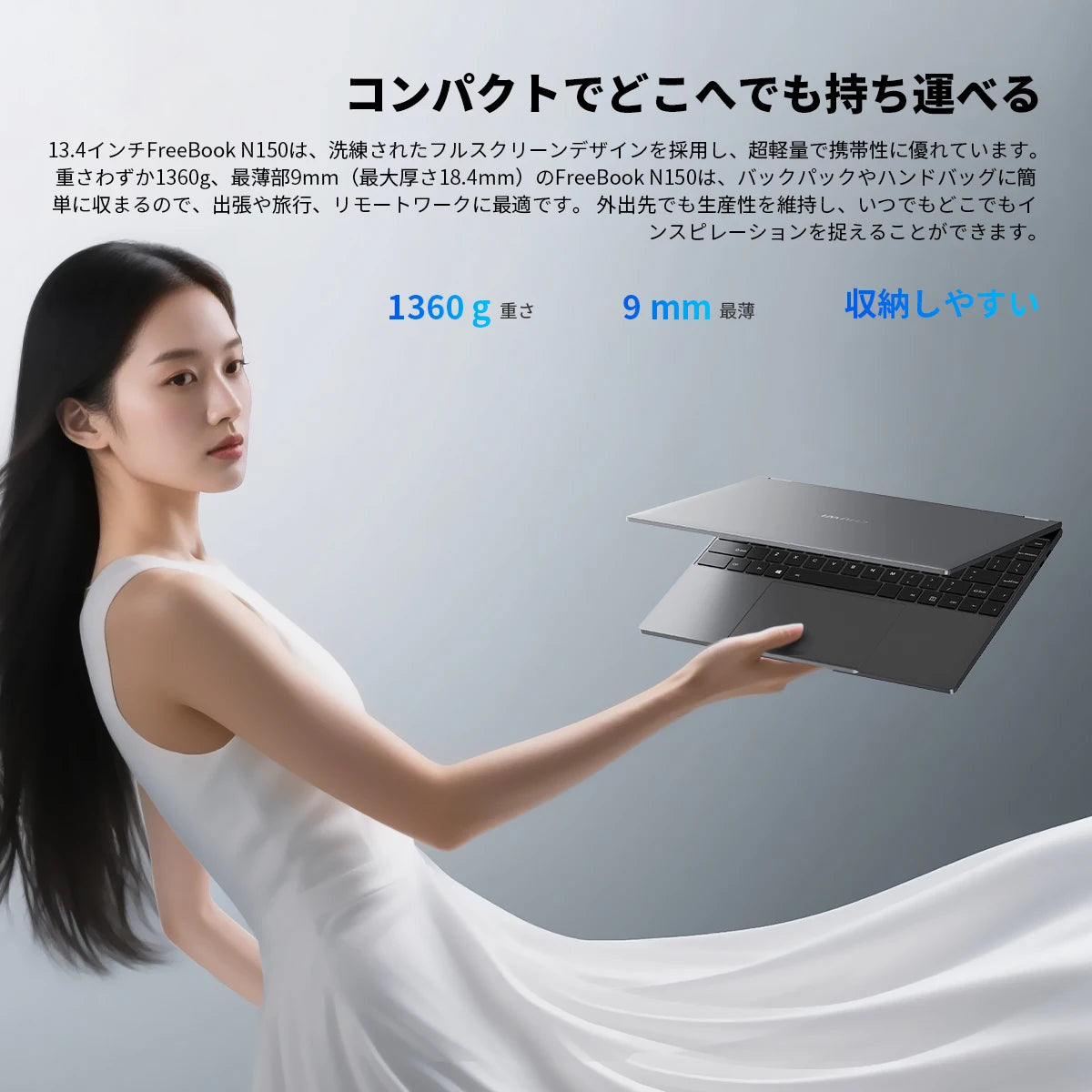 CHUWI FreeBook 2-in-1 Laptop 13.5'' 16GB LPDDR5 RAM 512GB SSD Intel N150(up to 3.6GHz) FHD 2520x1680 WiFi 6 BT5.2 Windows 11