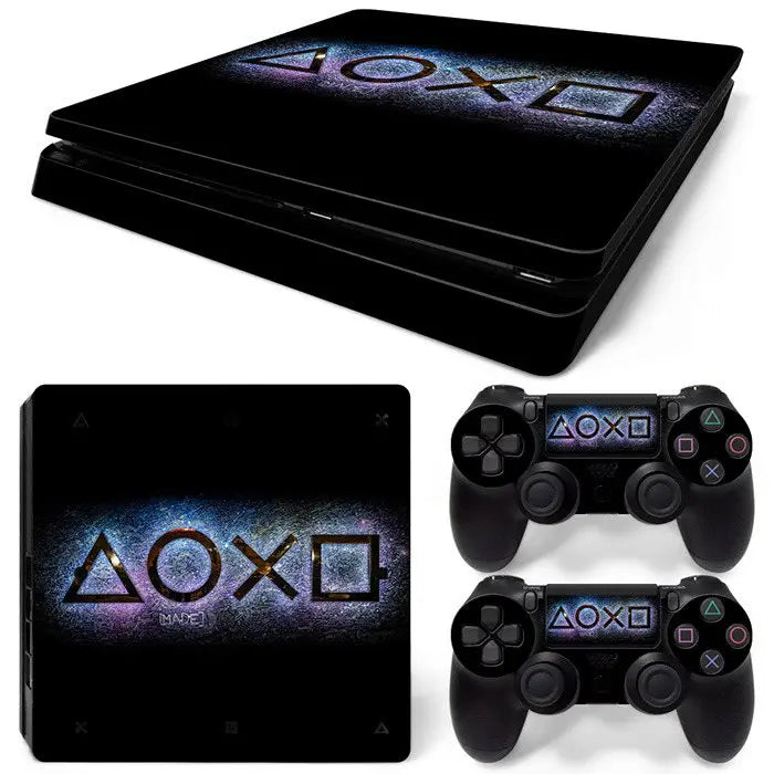 For PS4 Slim Console and 2 Controllers Skin Sticker Geometry Design skin Protective Vinyl Decal Full Set for PS4 skin