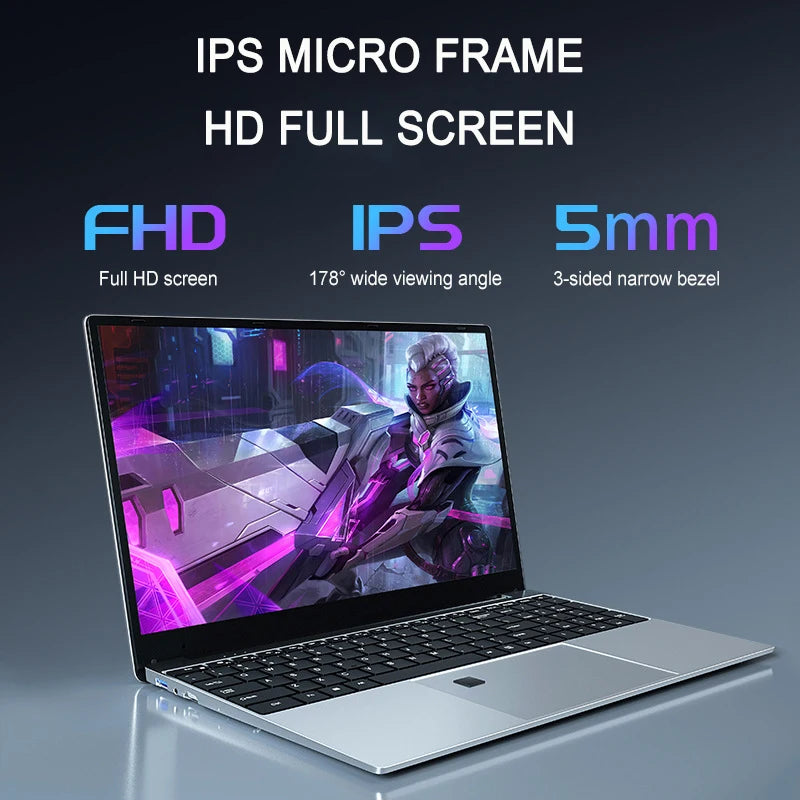 Ultrabook Laptop 15.6 inch AMD R7 4700U Backlit Keyboard Windows11 32GB DDR4 2TB Fingerprint Unlock Gaming Laptop Computer
