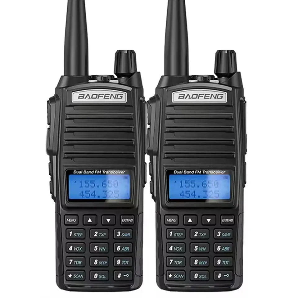 2PCS Baofeng UV-82 5W Dual Band 136-174 & 400-520MHz Walkie Talkie UV82 128 Channels CTCSS DCS Portable Ham Radio
