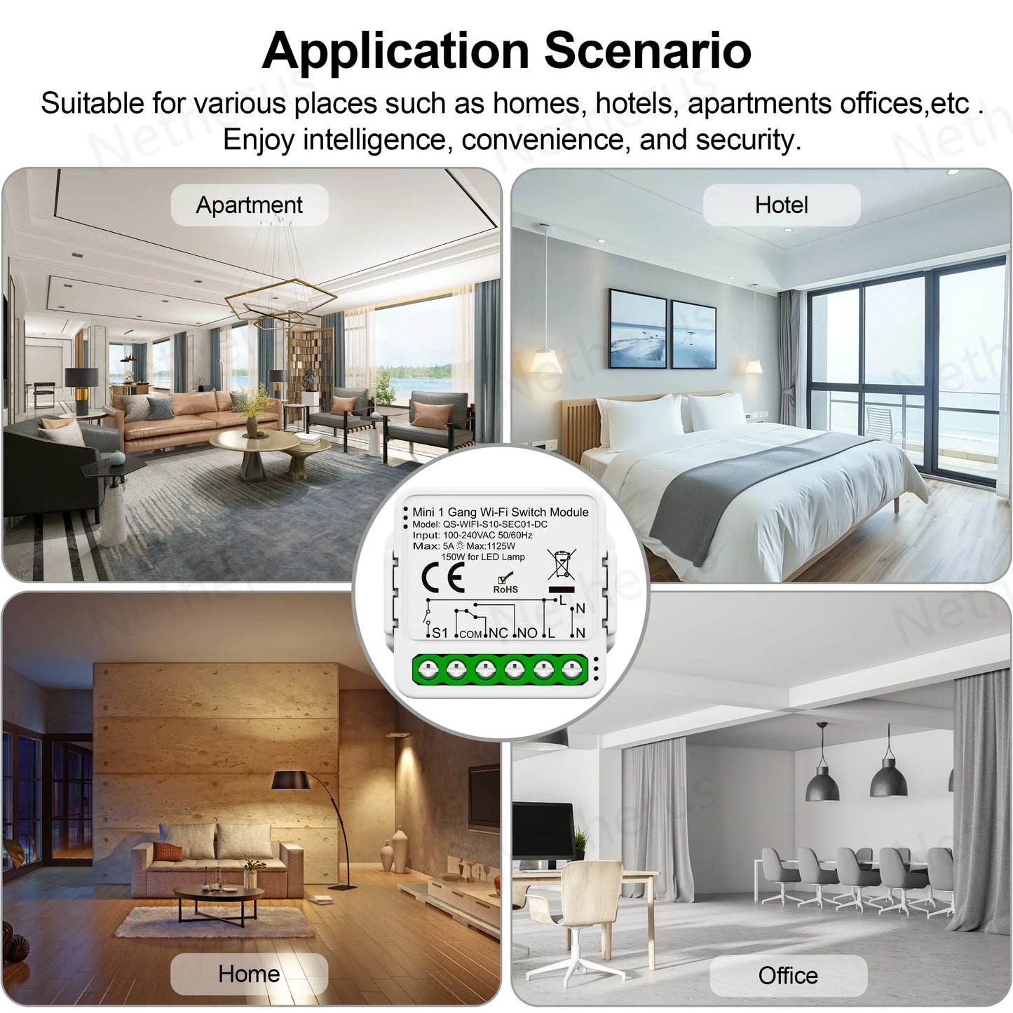 Tuya ZigBee WiFi Smart Switch Module Dry Contact DC 12/24V AC 100-240V Smart Home DIY Breaker Relay Work with Alexa Google Alice