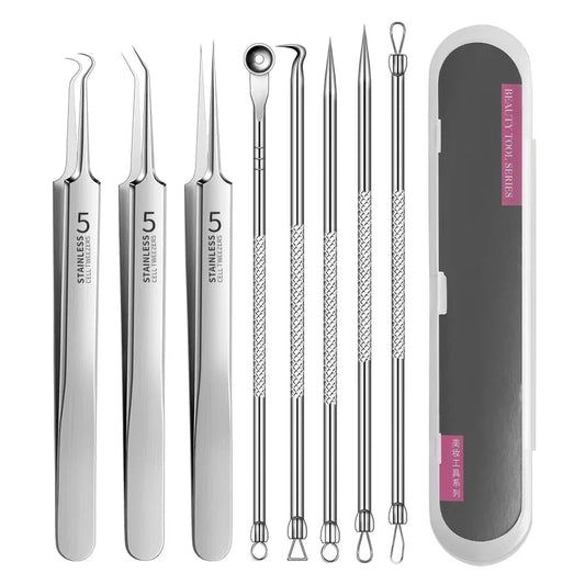 Ultra-fine Cell Pimples Blackhead Clip Tweezers Beauty Salon Remover Acne Needle Blackhead Deep Cleaner Clip Face Skin Care