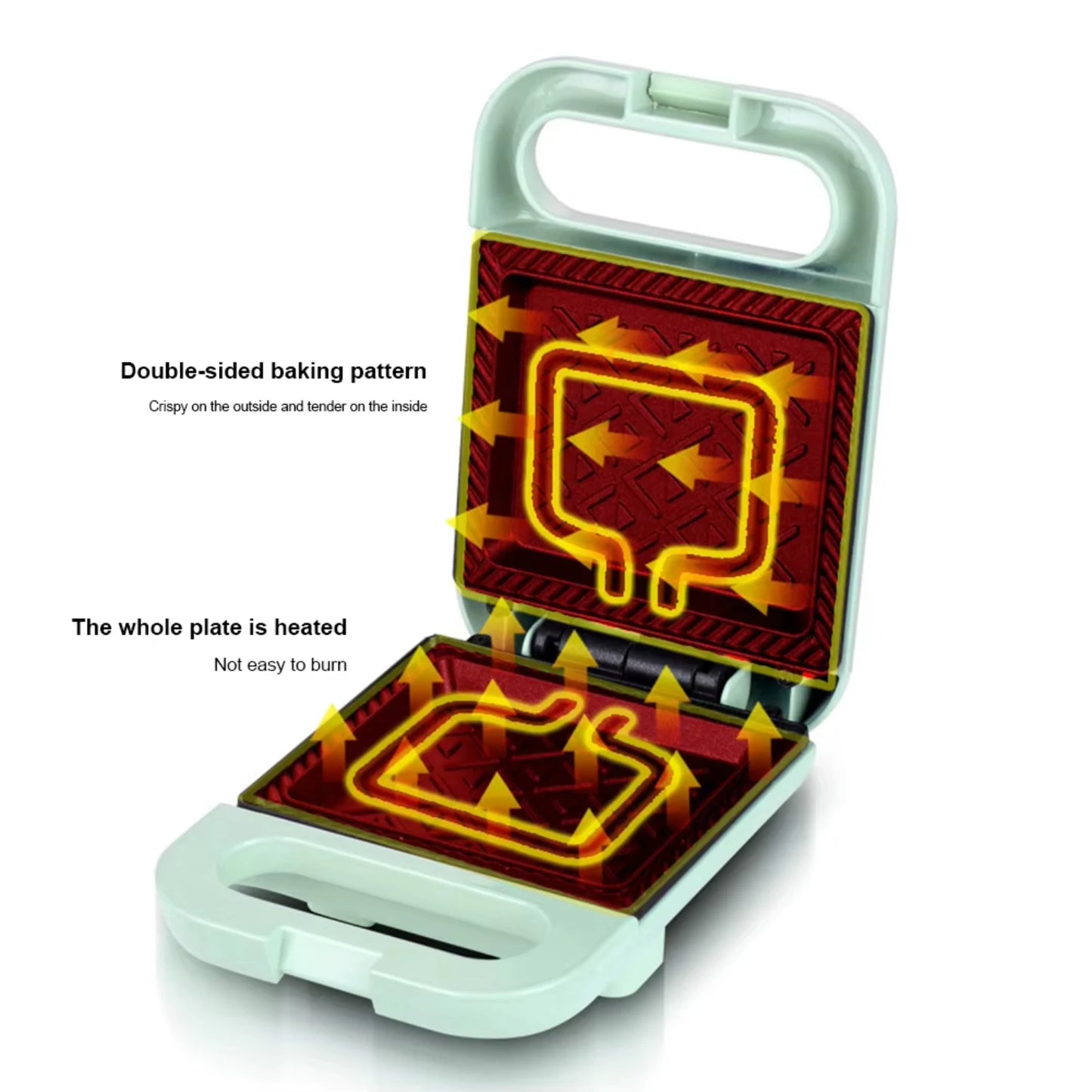 Sandwich Maker  Toaster with Non-Stick Coating Egg Omelette Pan Portable Light Food Making Machine   Kitchen