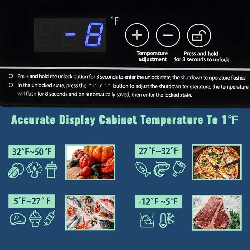Chest Freezer with 2 Removable Baskets 3.5 Cu.ft Compact Freezers with Electronic Thermostat (50 ℉ to -12 ℉),Stay-Open Lid,Black