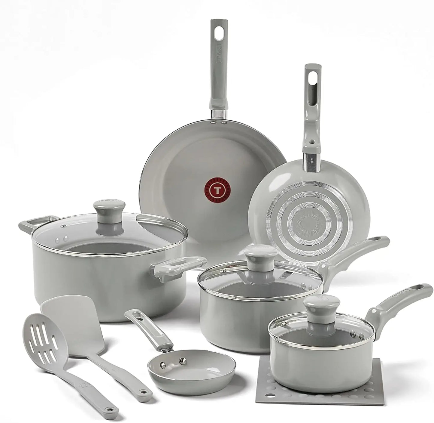 Refresh Ceramic Non-Stick Kitchen Cookware Set 12-Piece with Fry Pan & Saucepan Oven-Safe to 450°F