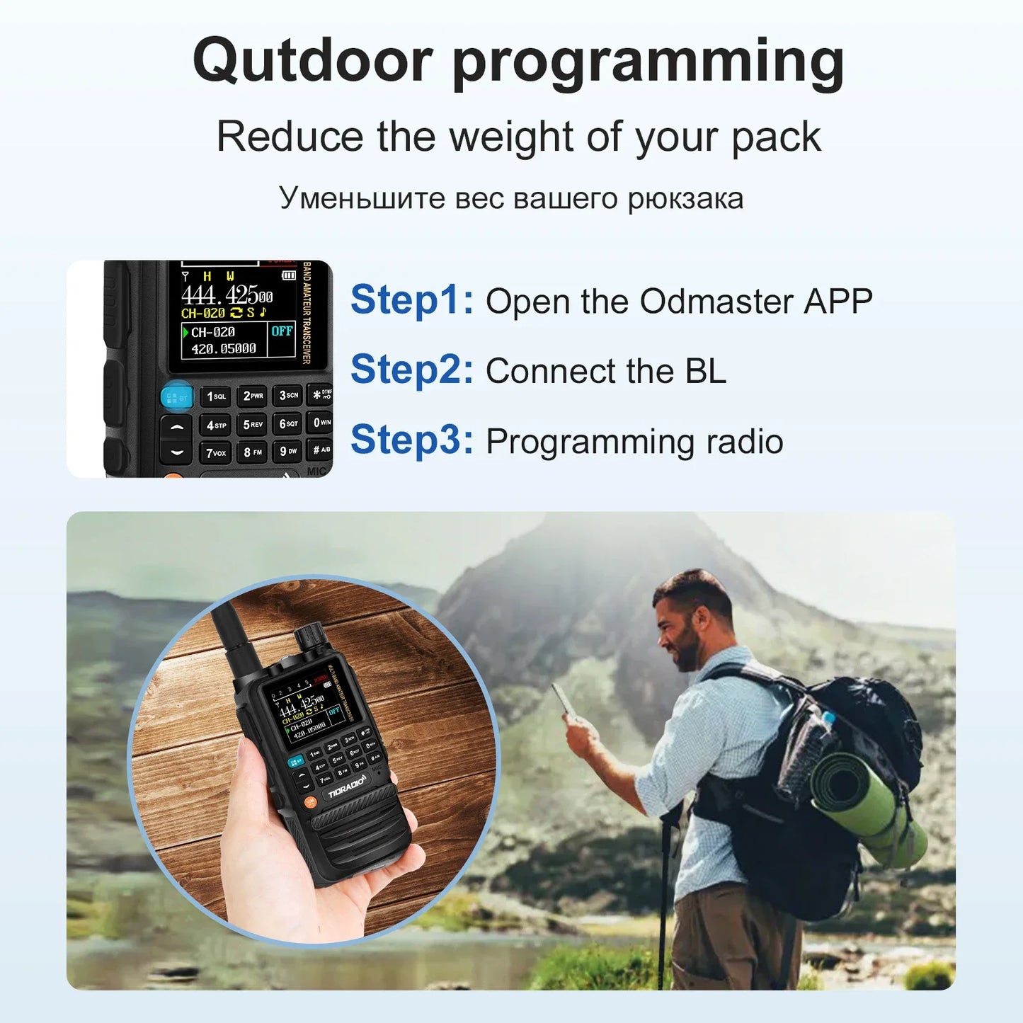 TIDRADIO 2PCS H3 Walkie Talkies Long Range Wireless Programming Air Band Tow Way Ham Radio Wireless Set Portable Radio HAM