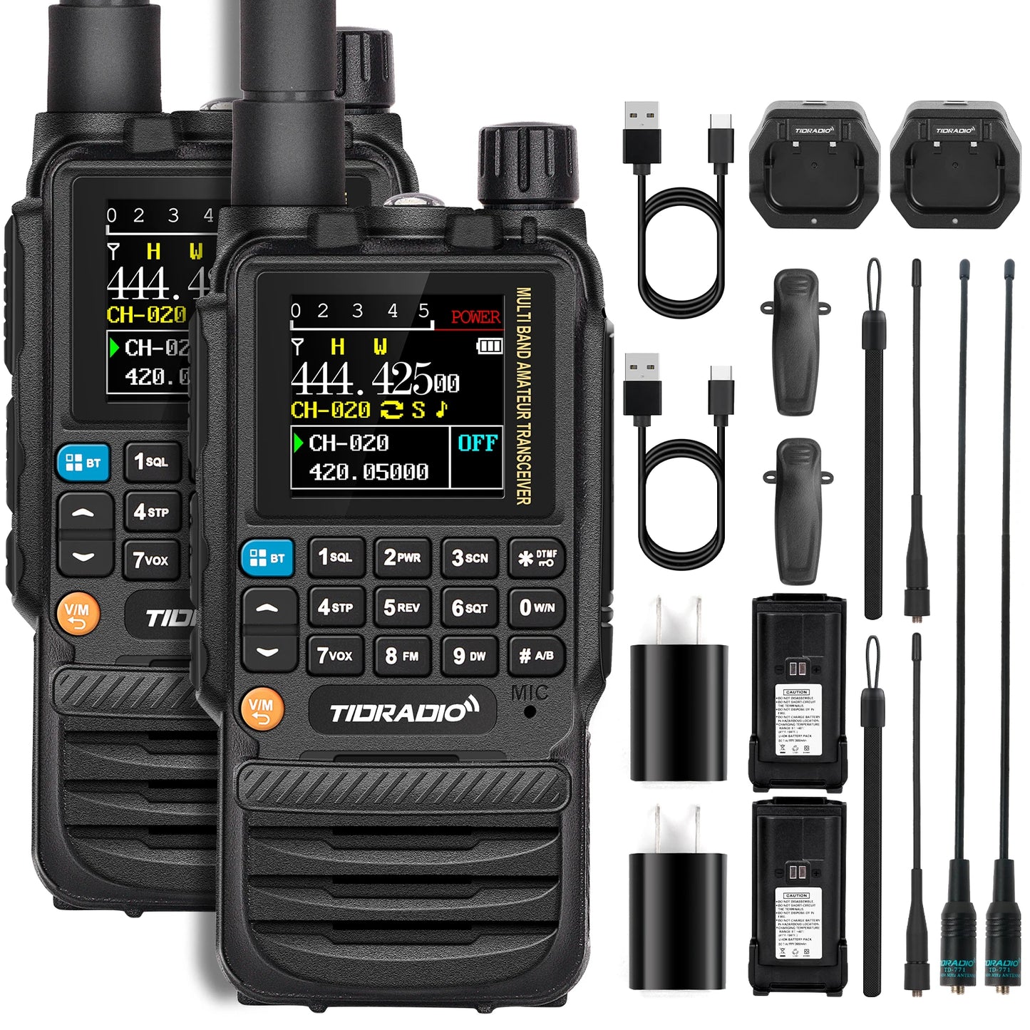 TIDRADIO 2PCS H3 Walkie Talkies Long Range Wireless Programming Air Band Tow Way Ham Radio Wireless Set Portable Radio HAM