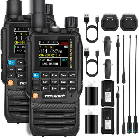 TIDRADIO 2PCS H3 Walkie Talkies Long Range Wireless Programming Air Band Tow Way Ham Radio Wireless Set Portable Radio HAM