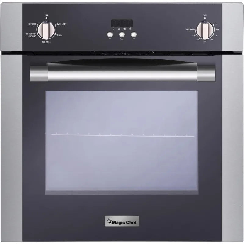 Magic Chef 24-Inch Built-In Electric Single Wall Oven, Stainless Steel, 2.2 Cu. Ft. - Kitchen Appliance with Programmable