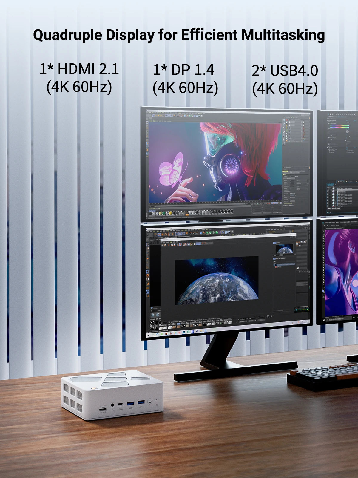 FIREBAT A8  AMD R7-8845HS Radeon 780M Mini Pc Gamer 16GB 1TB DDR5 RJ45 Desktop Gaming Computer BT5.2 WIFI6 Minipc