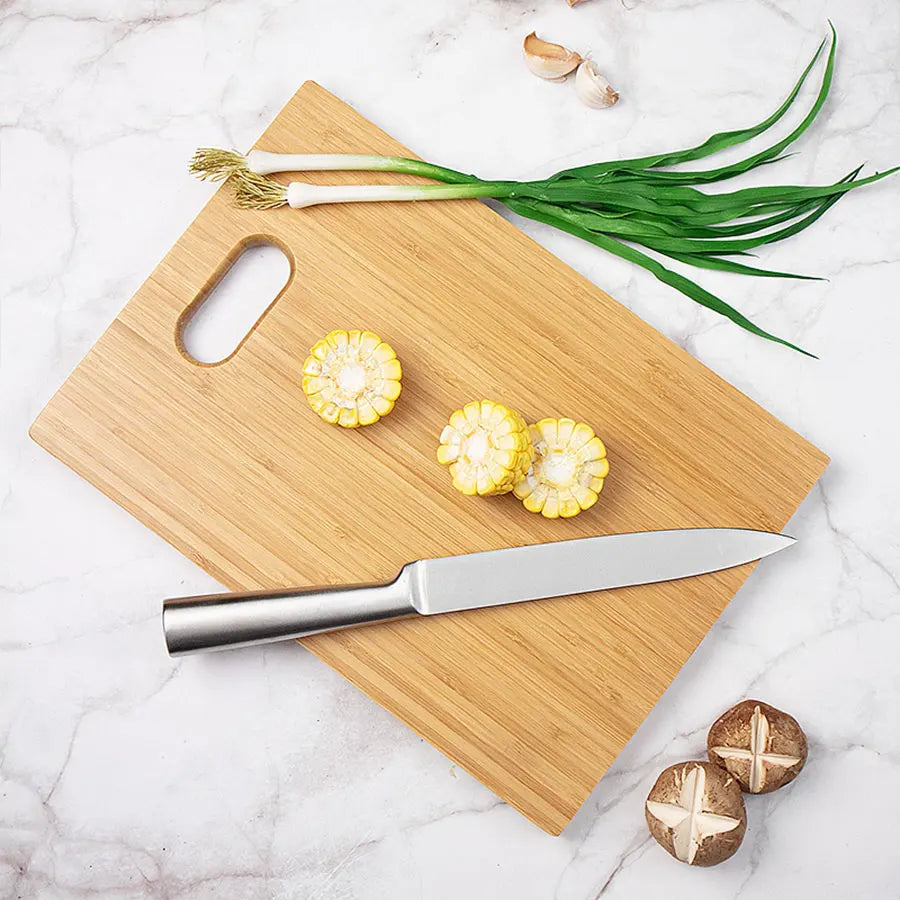 2pcs Cutting Boards for Kitchen - Bamboo Cutting Board Set of 2, Serving Board Set, Thick Chopping Board for Meat, Veggies