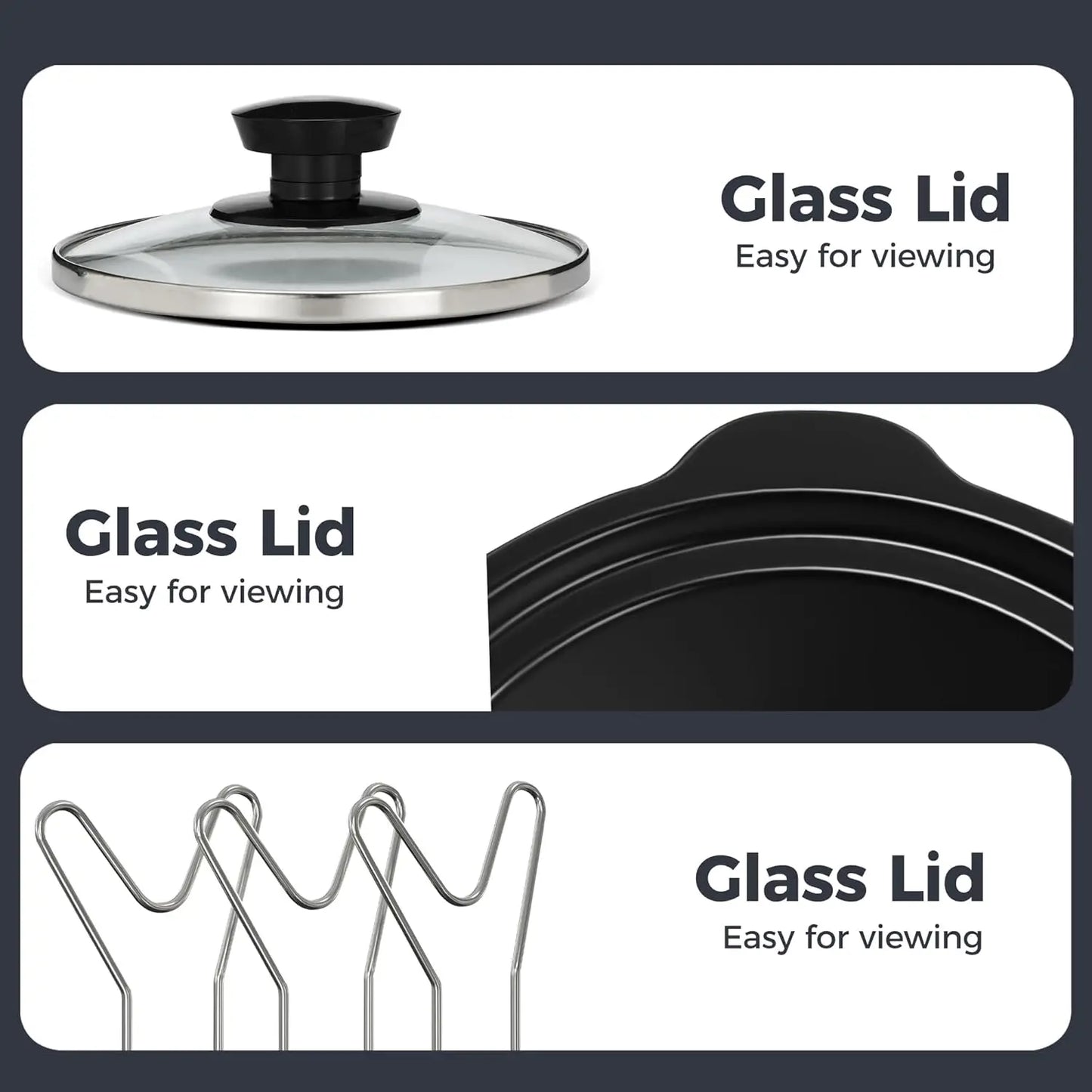 Triple-Layer Ceramic 4.5 Qt Portable Slow Cooker & Multi-Cooker Dishwasher Safe for Kitchen & Buffet Use