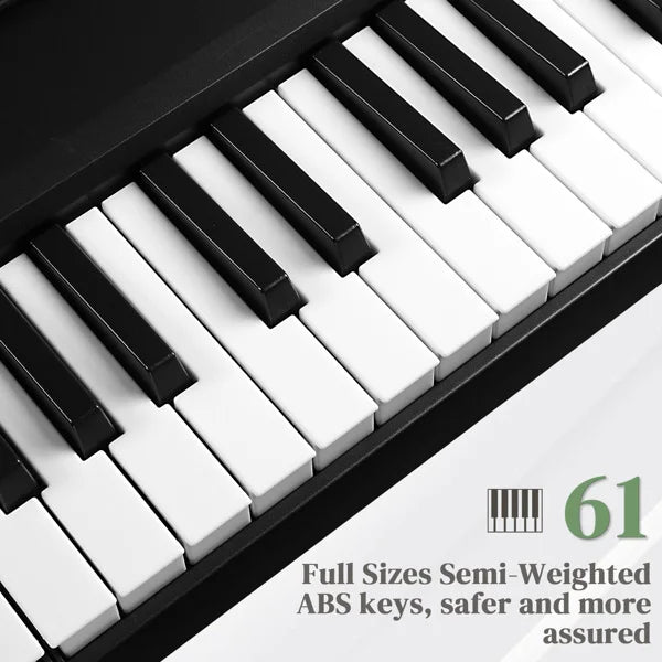 61 Key Folding Keyboard Piano Bluetooth & MIDI Portable Electronic Digital Foldable Piano Rechargeable for Beginners
