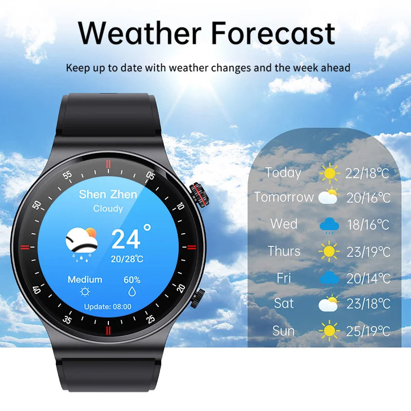LIGE ECG+PPG Bluetooth Call Smart Watch 2025 Men AMOLED Full Touch Sports Watch Women Men Smartwatch Waterproof For Android Ios