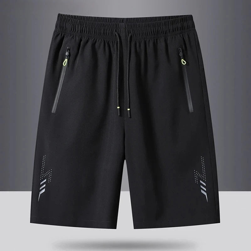 Summer Men's Sport Shorts Cool Sportswear Running Shorts Casual Bottoms Gym Fitness Training Jogging Short Pants Men Black Gray