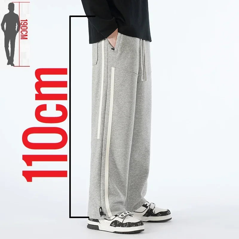 Big Tall Men Pants 200 Cm 190cm Extra Long Length Trouser Male  Straight Leg Sweatpants Winter Autumn Fleece Warm Lengthen 120cm