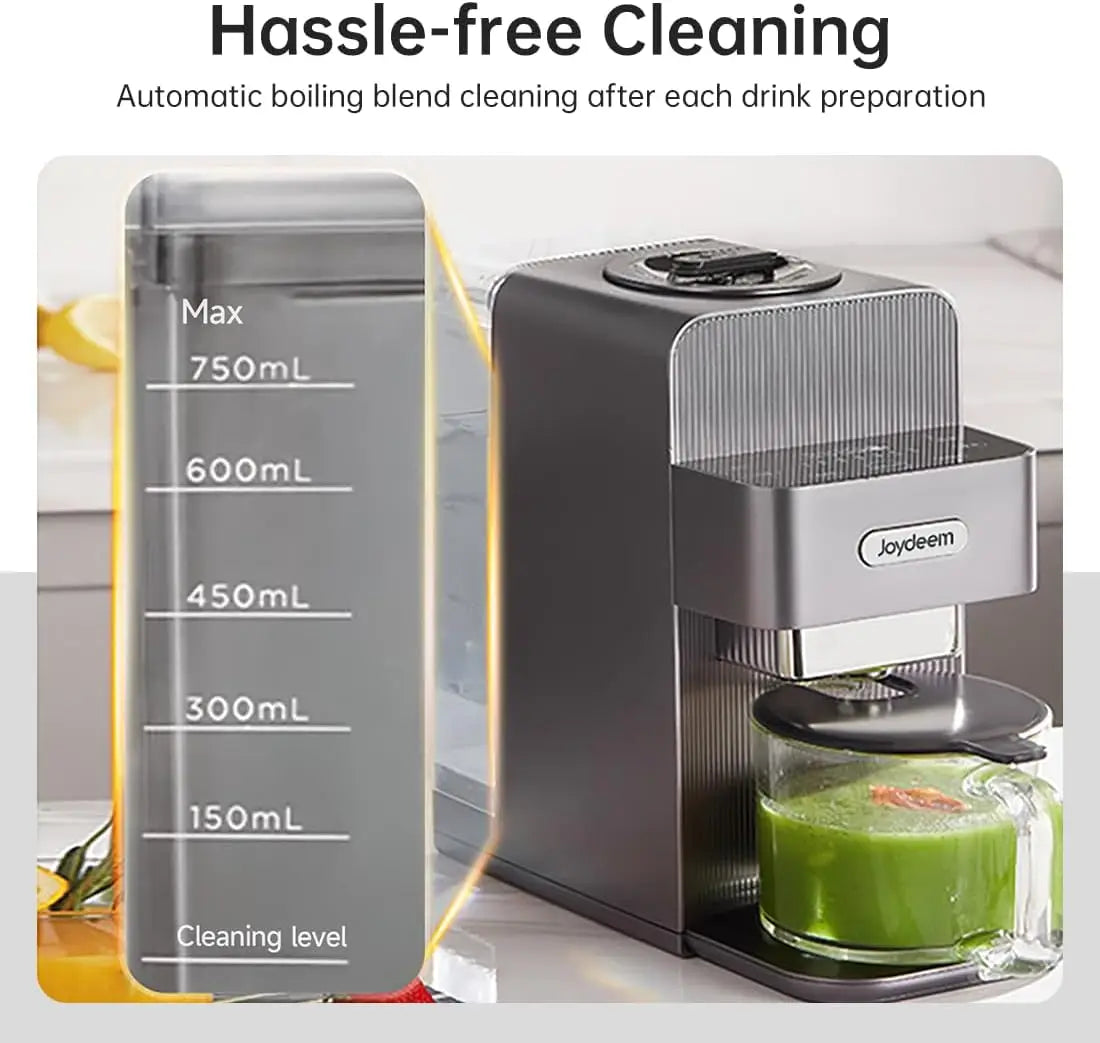 Joydeem Automatic Soymilk Maker Machine, Hot Cooking Blender for Soymilk, Nutmilk, Paste, Baby Food and Juice, 300-600ml Adjusta