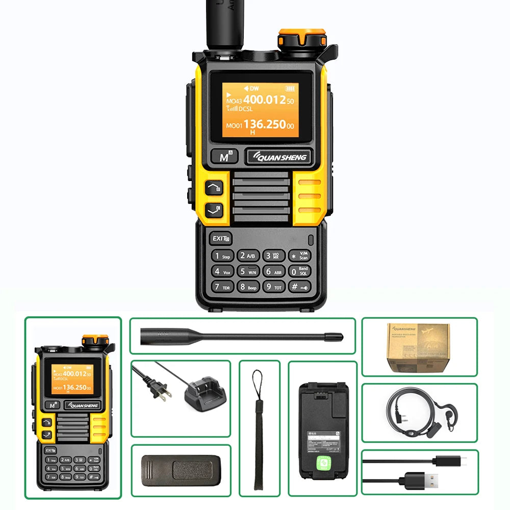 UVK5(99) AM/FM/DTMF Walkie-Talkie 200CH 20-1000MHZ Walkie-Talkie NOAA Weather Forecast with Flash Copy Frequency Tpye-C LCD Disp