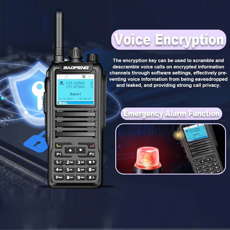 Baofeng DM-1701DMR Walkie Talkie Open GD77 Dual Mode Analog/Digital Two Way Radio Tier1+2 Dual Time Slot Ham Dual Band FM Radio