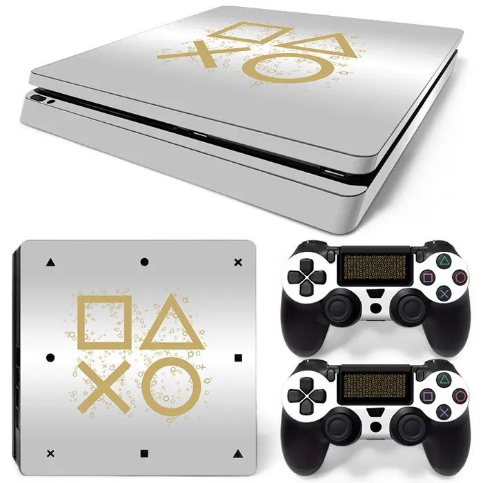 For PS4 Slim Console and 2 Controllers Skin Sticker Geometry Design skin Protective Vinyl Decal Full Set for PS4 skin