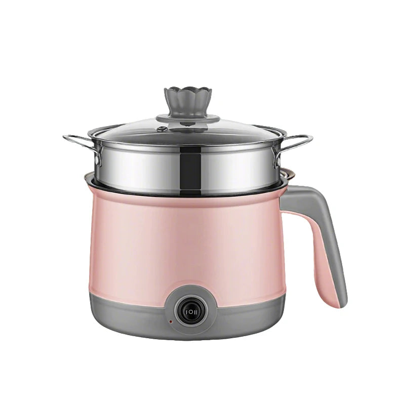 Multifunctional Compact Mini Kitchen Cooker for 2 People with Single/Double Layer Non-stick Pan - Efficient Noodle and Food Stea