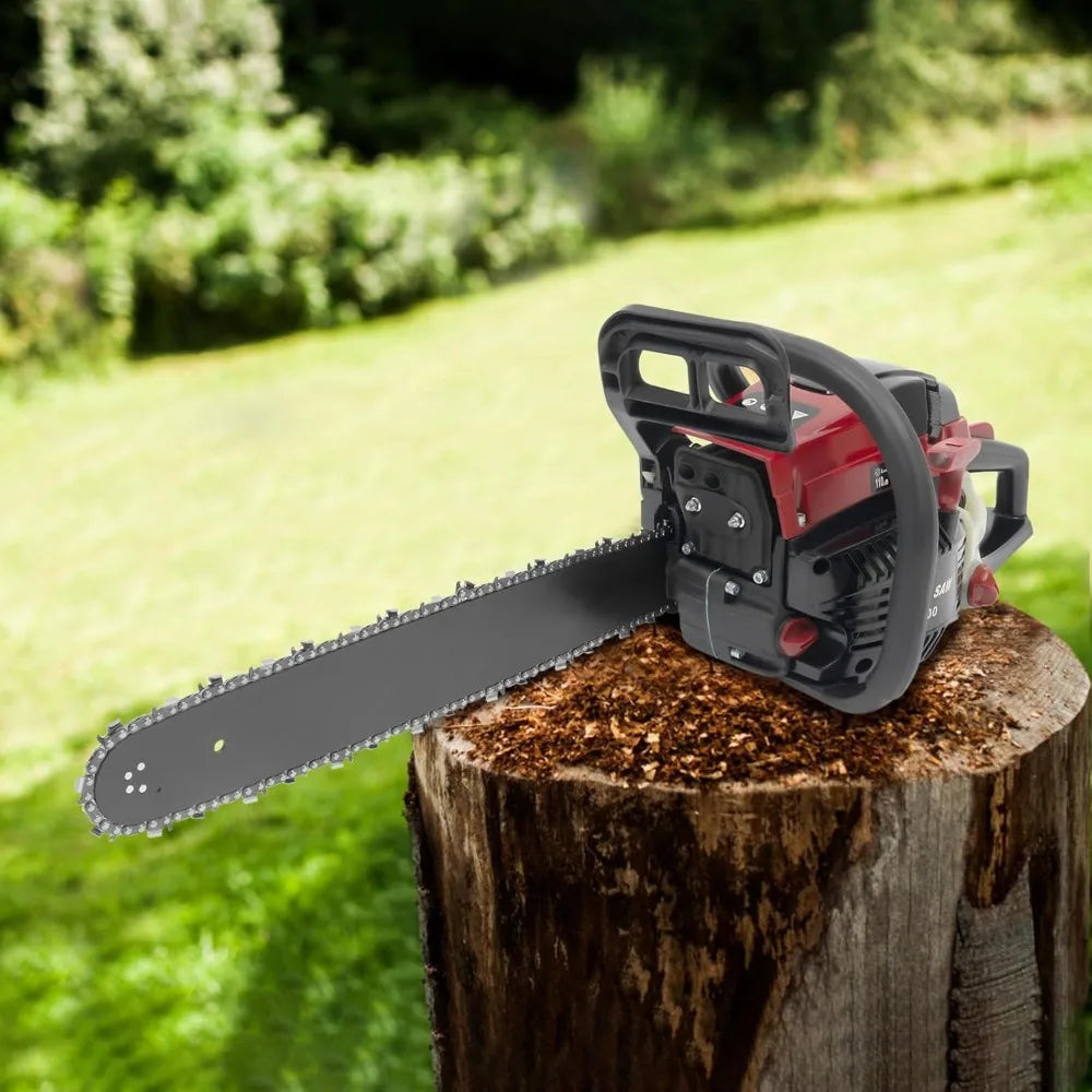 Gas Powered Chainsaw 2 Stroke 58CC 2400W 20Inch Handheld Cordless Petrol Chain Saw Power Head Portable Gasoline Chain Saw