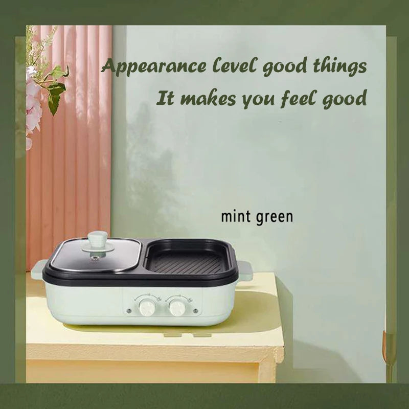 Compact electric hot pot with multiple cooking functions - suitable for home kitchens