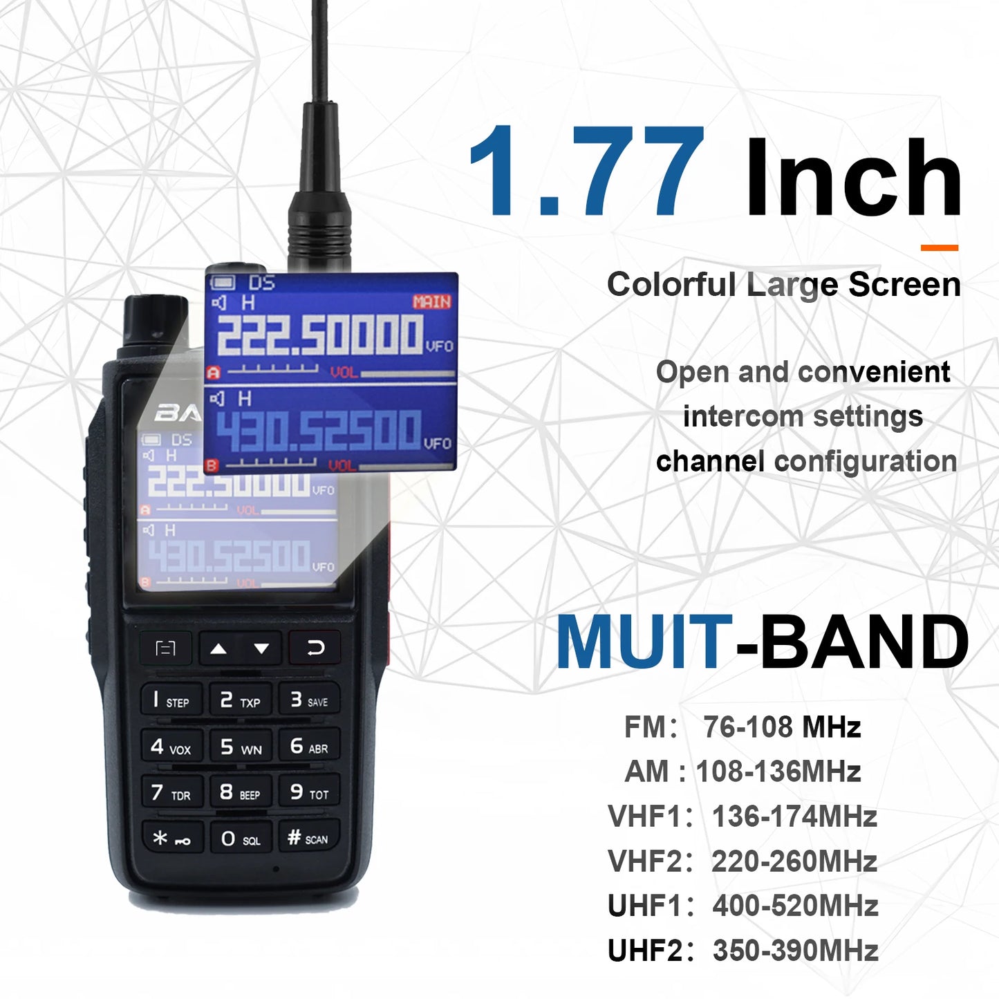 Baofeng 1/2PCS UV-22 intercom long-distance USB Type-C large capacity NOAA 999CH FM two-way radio