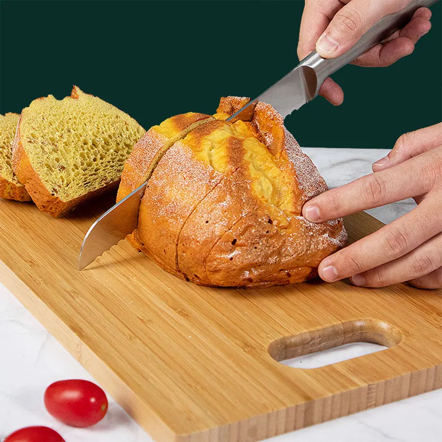 2pcs Cutting Boards for Kitchen - Bamboo Cutting Board Set of 2, Serving Board Set, Thick Chopping Board for Meat, Veggies