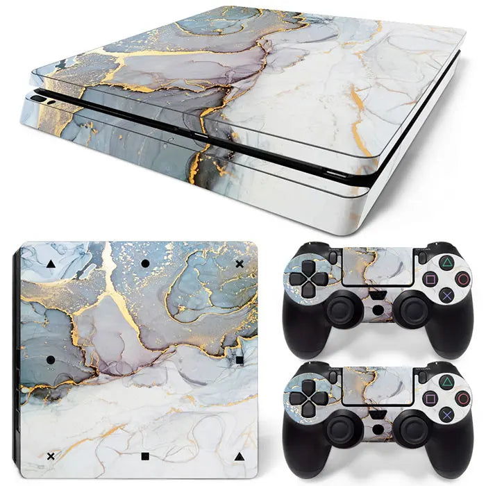 For PS4 Slim Console and 2 Controllers Skin Sticker Geometry Design skin Protective Vinyl Decal Full Set for PS4 skin
