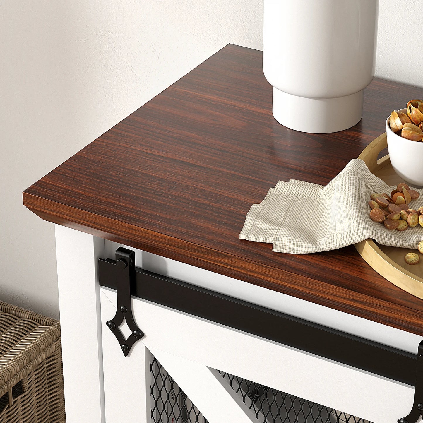 Modern TV Stand for TVs up to 60’’, Entertainment Center w/1 Drawer & 2 Storage Cabinets, Large Media Console Cabinet