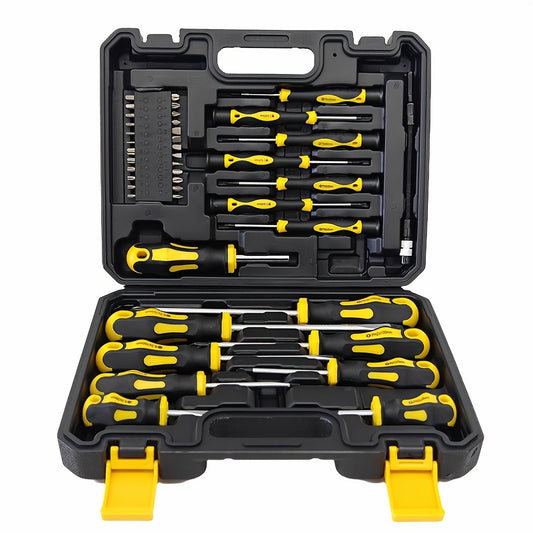 42 Piece Chrome Vanadium Steel Magnetic Screwdriver Set, With Housing, Slotted Cross Hexagonal Drill Bit, Precision Screwdriver Shaft Set, Professional And Durable Maintenance Tool Set