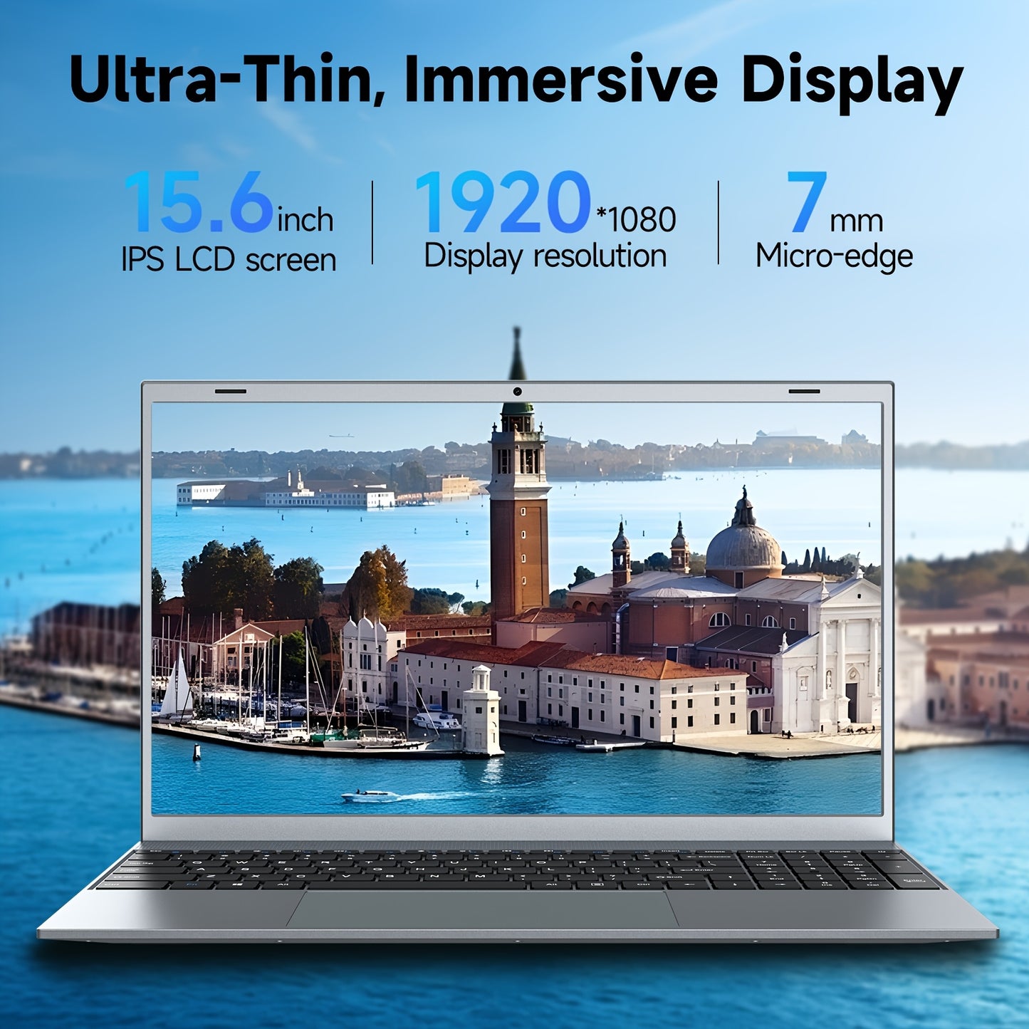 15.6inch Laptop 2024, Business Office Computer, Pentium J3710 Processor, 4-core 4-thread, 8GB RAM, 256GB ROM, Cheap Laptop PC Suitable For Students And Office, Lightweight And Convenient Christmas Gift For Family And Friends