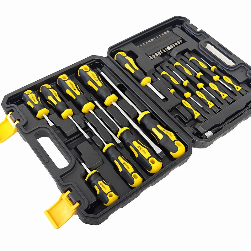 42 Piece Chrome Vanadium Steel Magnetic Screwdriver Set, With Housing, Slotted Cross Hexagonal Drill Bit, Precision Screwdriver Shaft Set, Professional And Durable Maintenance Tool Set