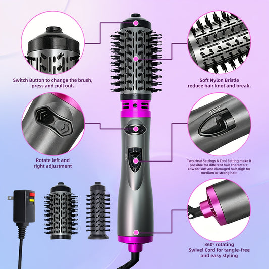 Magic Styler 2in 1 Hair Styler with Curling Straightening Brush, Hot Air Comb for All Hair Types/Lengths, Negative Ion Technology, Functional Styler, Birthday Or Christmas Gift for Women, Mom, Wife, Daughter, Hair Styling Too