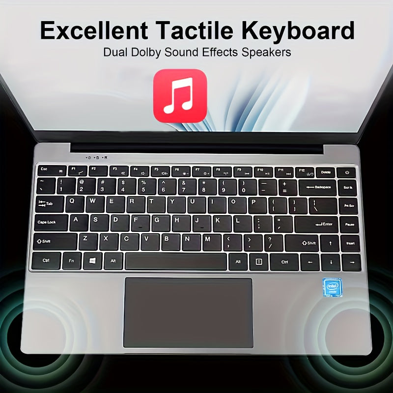 15.6-Inch Slim Notebook Featuring An Intel N5095 Quad-Core Processor with A Maximum Frequency Of 2.9GHz, 32GB DDR4 Dual-Channel RAM, 1TB M.2 High-Capacity SSD, 1920x1080P HD Display with IPS Panel, 5G Wi-Fi Support, USB 3.0 A