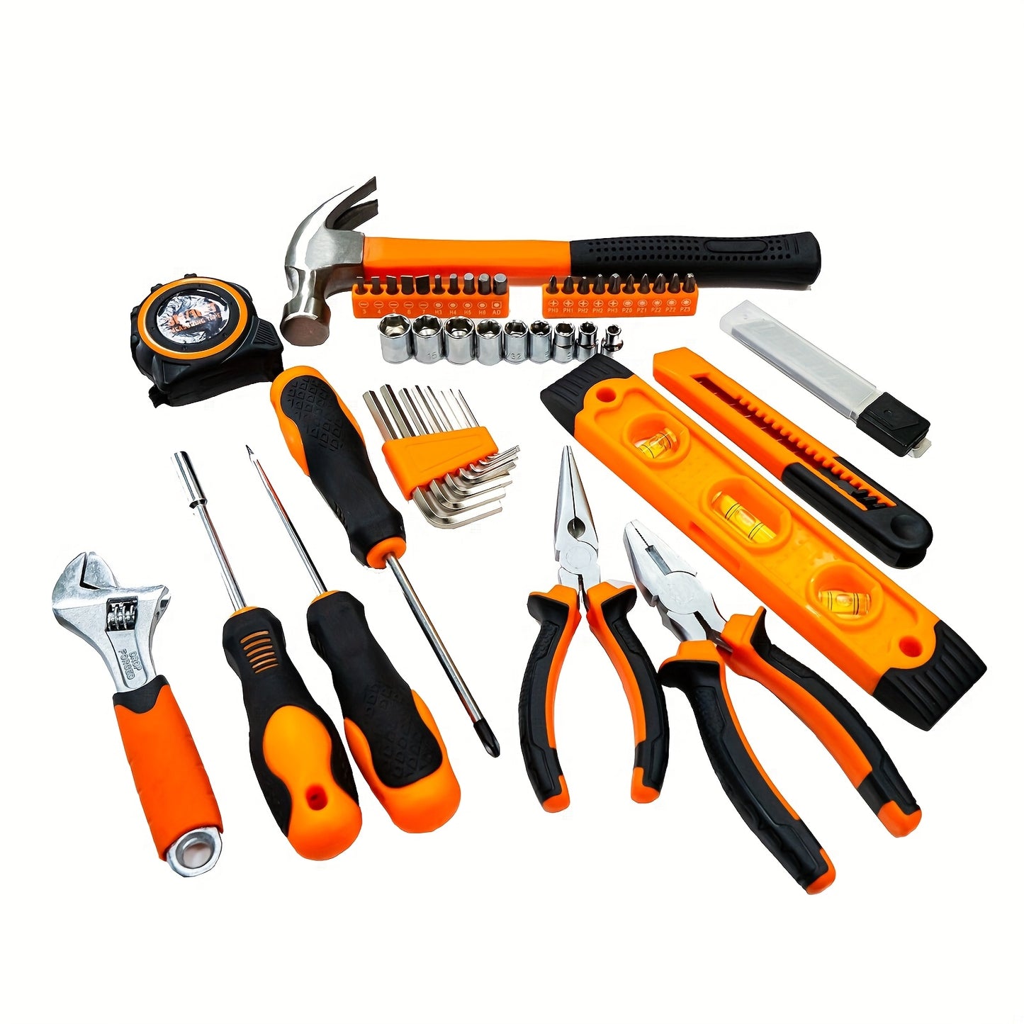 58pcs Tool, Socket Wrench Auto Repair Tool Kit, General Household Hand Tools for DIY and Quick Repairs, Home Maintenance, Car Mechanics, with Plastic Toolbox Storage Case, Portable Complete Repair Tool Box