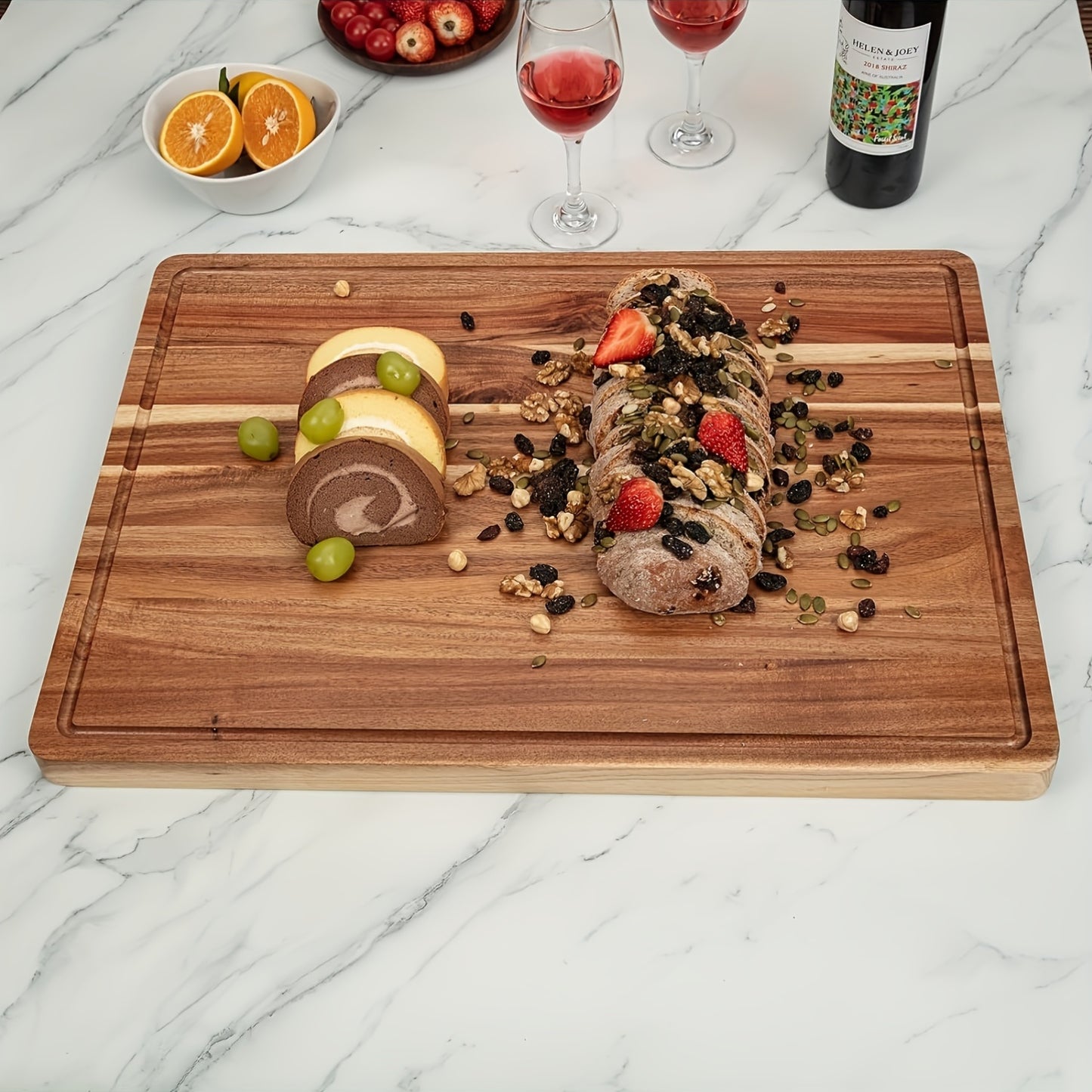 Acacia Cutting Board For Kitchen, XXL Extra Large Charcuterie Cheese Platter Serving Tray, Food Prep And Serving Boards, Chopping Boards For Meal Vegetables And Cheese