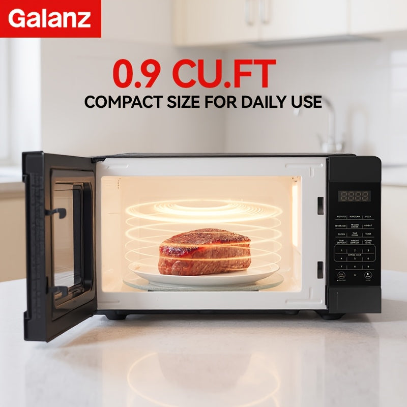 Galanz 0.9 Cu Ft Countertop Microwave Oven | 900W 11 Power Levels, Auto Defrost & Preset Menus, Easy Clean Interior with Child Lock, LED Display for Dorm/Apartment/Office - Perfect Christmas Gift