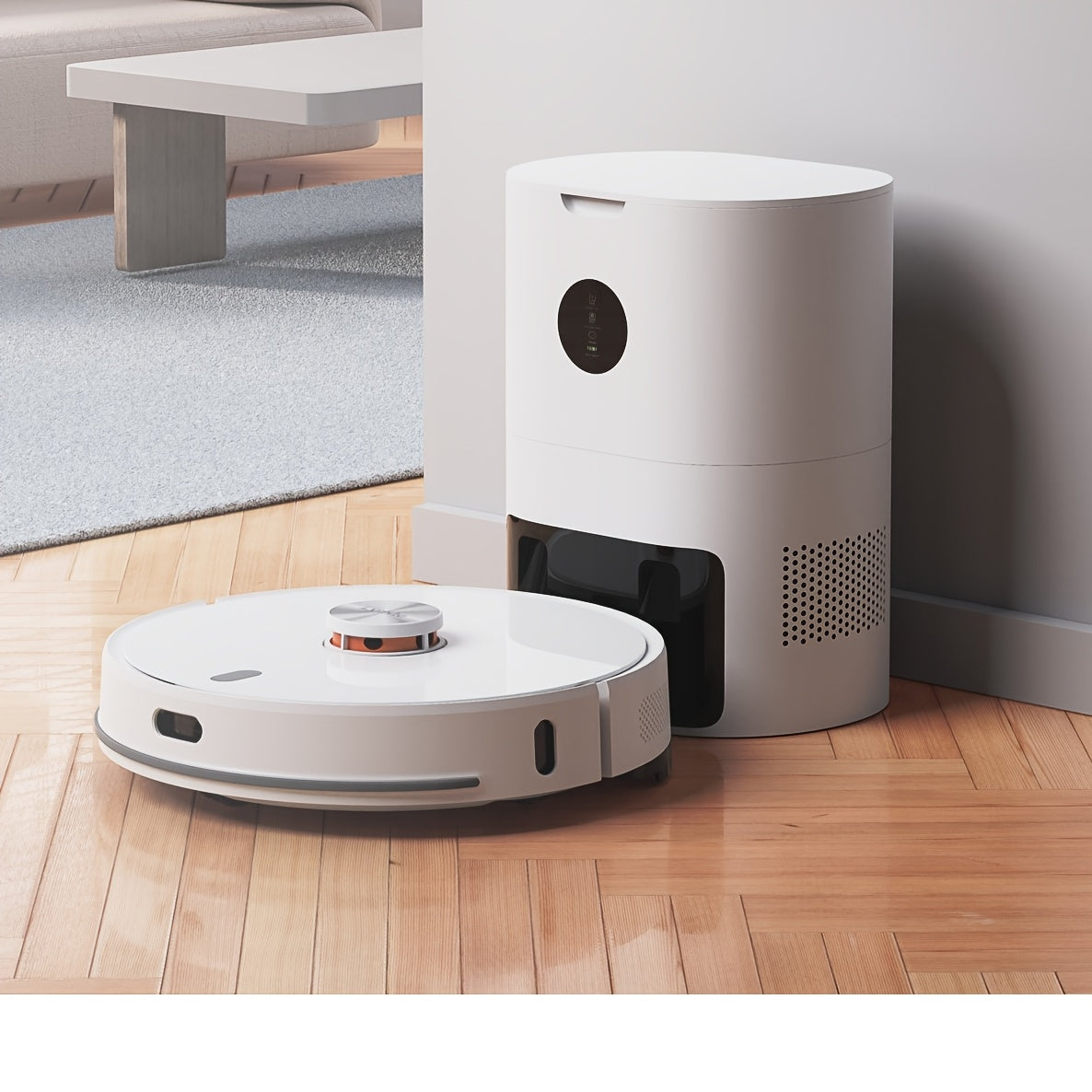 Lydsto S1 MAX Self-Emptying Robot Vacuum and Mop Combo, 8000Pa Powerful Suction, 40-Day Smart Mapping & Auto Mop System, Wi-Fi/App Control, Obstacle Avoidance, Laser Navigation, Wet/Dry Cleaning, LCD Display, White ( Plug)