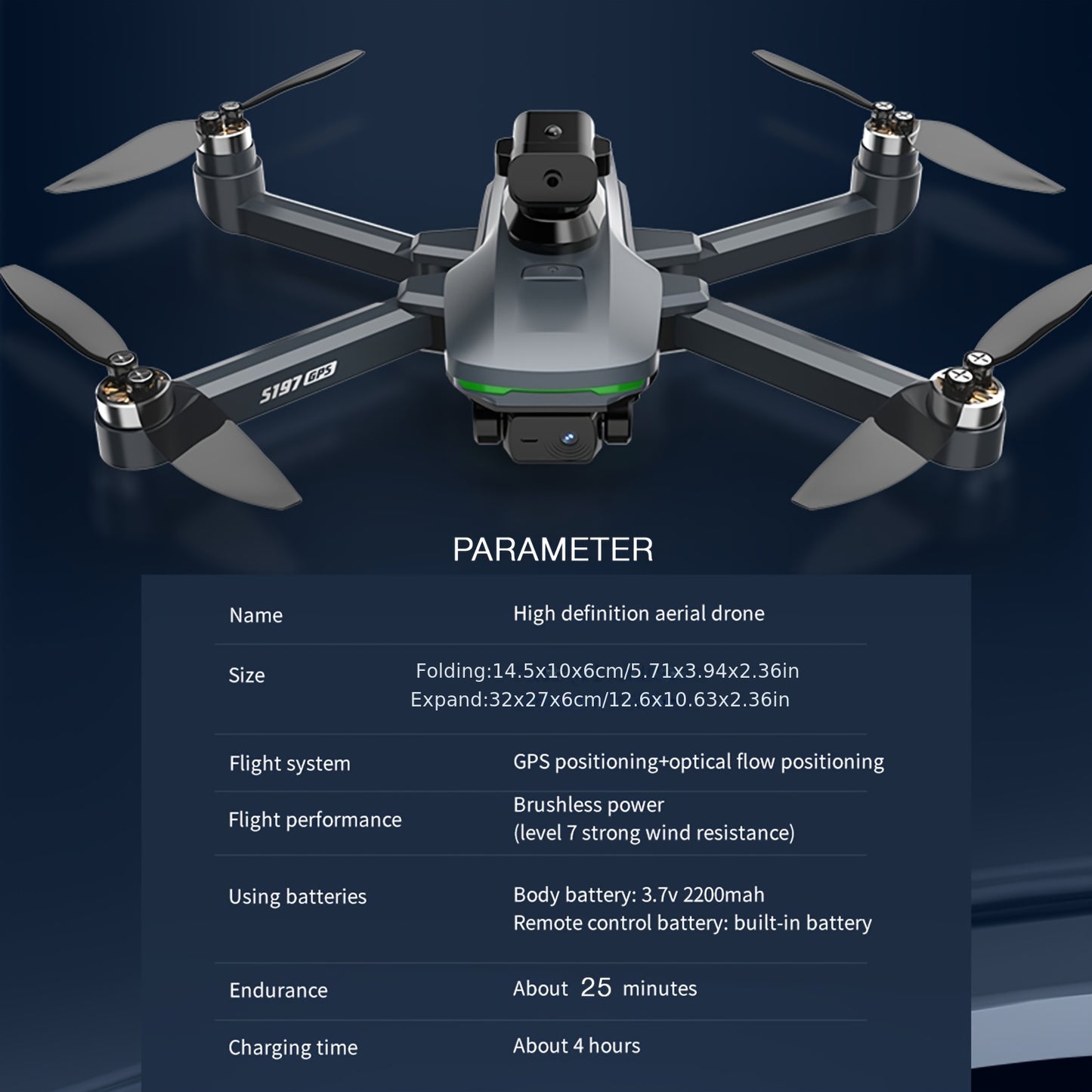 S197 Aerial Drone/high-definition Screen Display Remote Control/GPS Return/precise Obstacle Avoidance/720P Real-time High-definition Camera/dual Cameras/three Battery Ultra Long Endurance