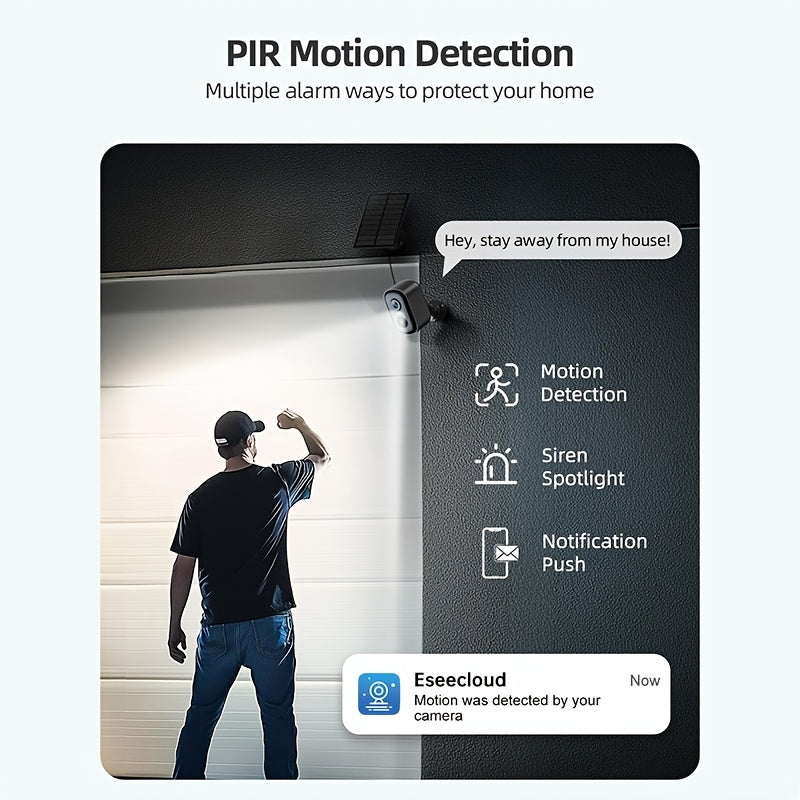 Halloween Special Offer! Wesecuu Solar Camera Security Cameras Wireless Outdoor Indoor for Home Security Camera, Supports 5G&2, 4Ghz Wifi, Smart Phone App Surveillance Camera System Outside, Pet Camera Cat Dog with Audio And