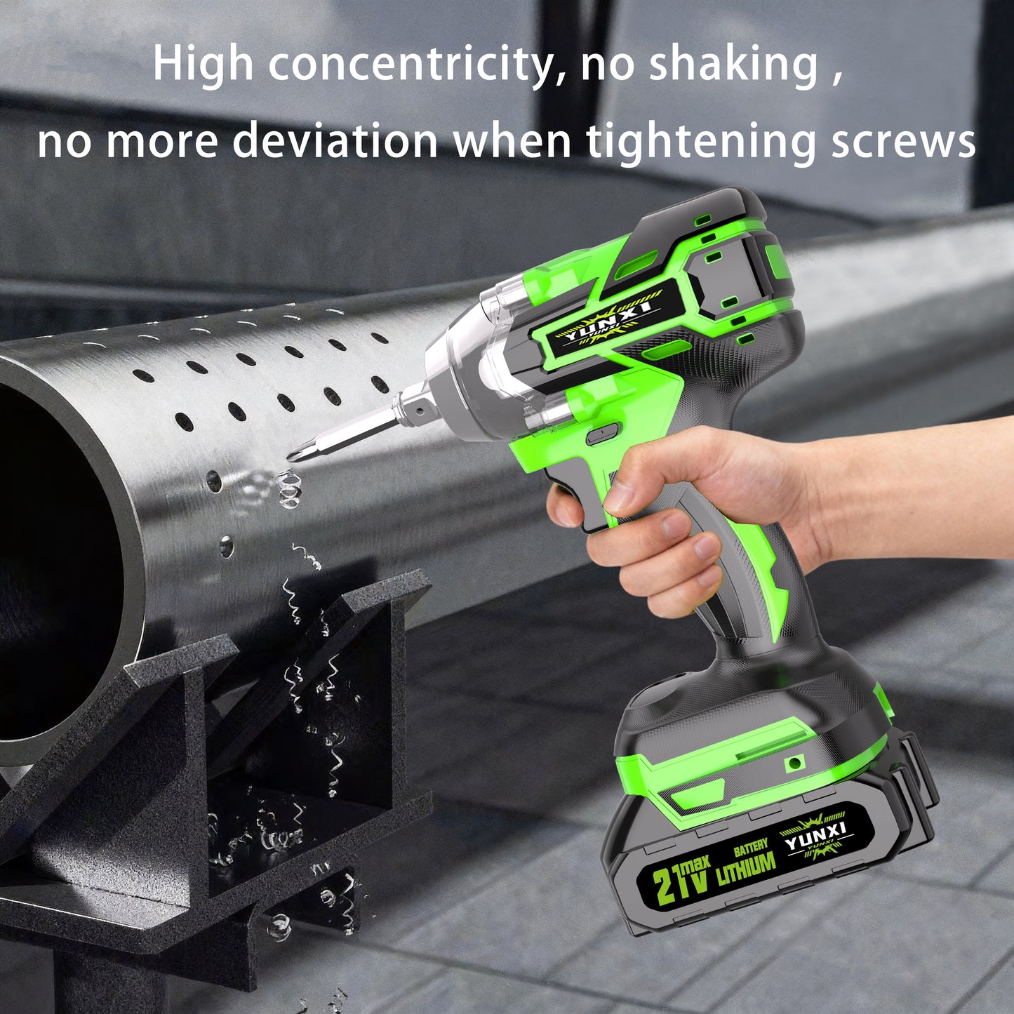 21V Cordless Impact Wrench Wireless Drill Set, Equipped with Lithium Battery, Brushless Electric Impact Gun Drill, Toolbox, Charger, Socket and Complete Accessories, Suitable for Car Repair, Home DIY - Ideal Gift for Men