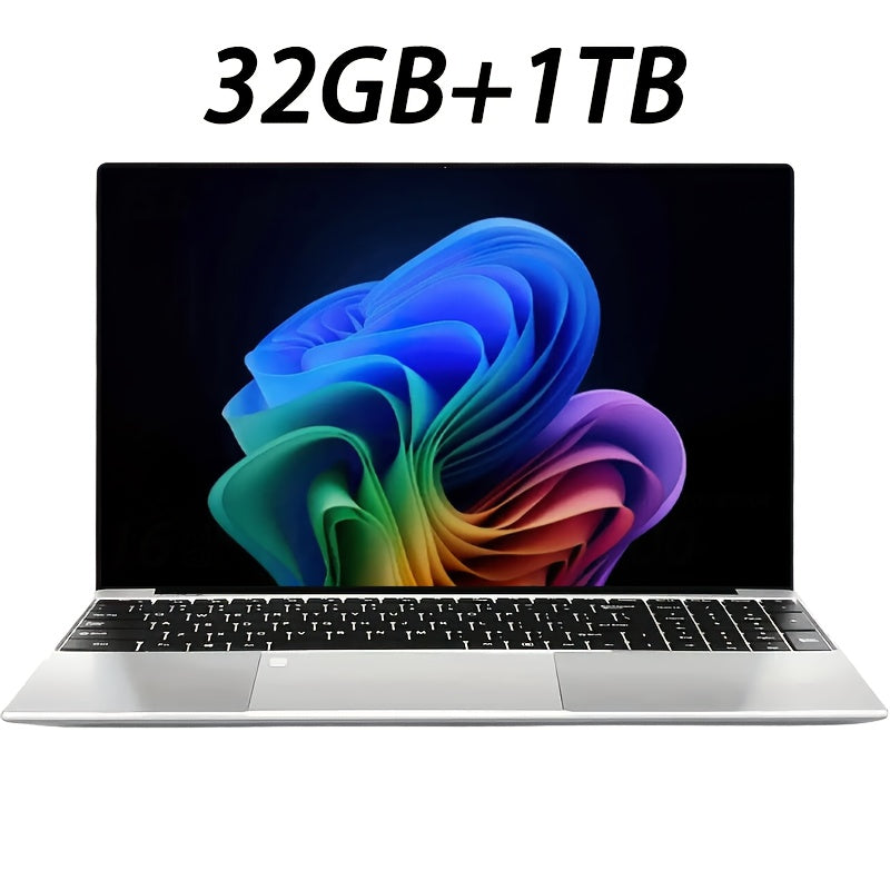 15.6-Inch Slim Notebook Featuring An Intel N5095 Quad-Core Processor with A Maximum Frequency Of 2.9GHz, 32GB DDR4 Dual-Channel RAM, 1TB M.2 High-Capacity SSD, 1920x1080P HD Display with IPS Panel, 5G Wi-Fi Support, USB 3.0 A