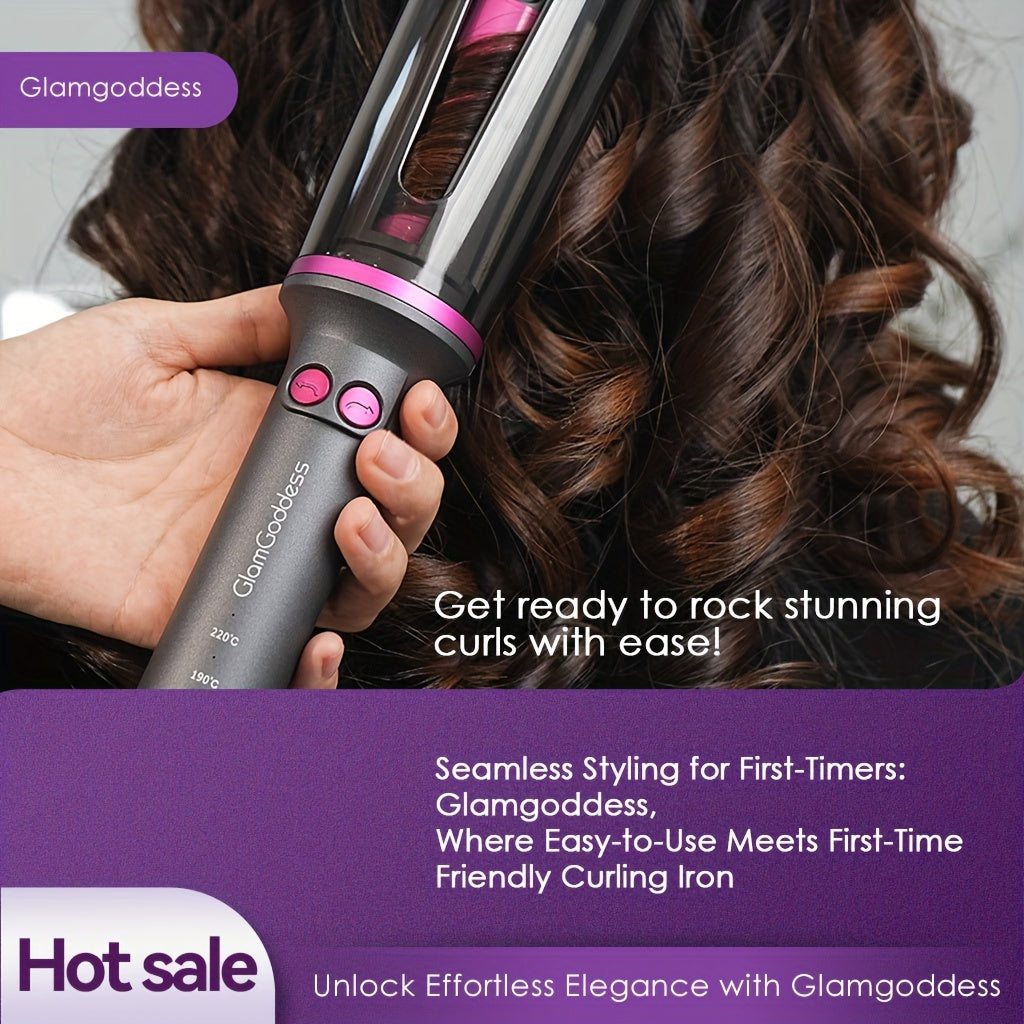 Automatic Curling Iron - 1 Piece Electric Rotating Hair Curler With Anti-Tangle & Anti-Scald Design, Portable Heated Hair Curling Roller For Women, Mother's Day, Birthday And Christmas Gifts