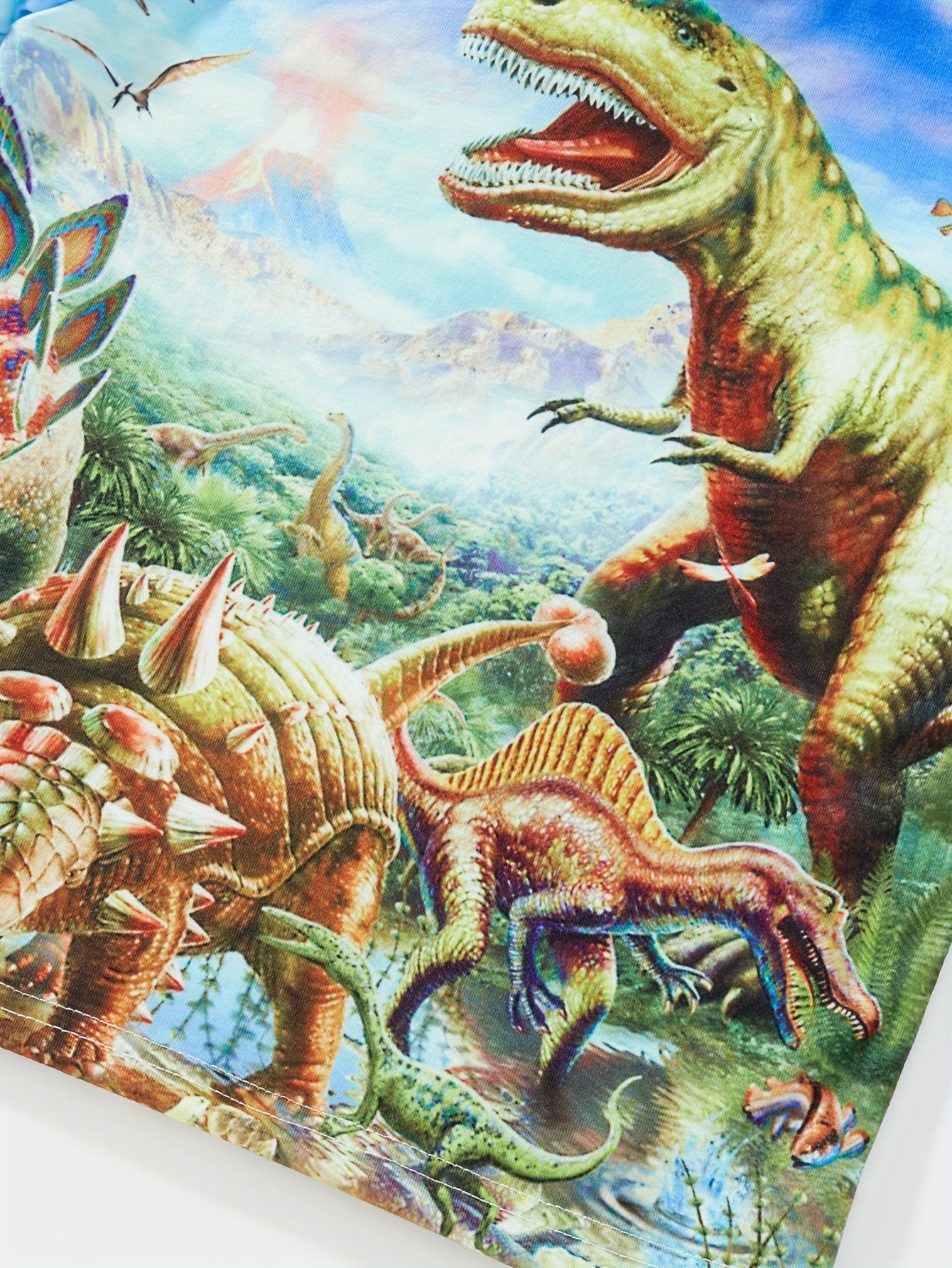 Random Hair 2 Sets Boys Dinosaur Pajama Set Digital Print 3D Gamepad Handle Set Pajamas 2pcs Set