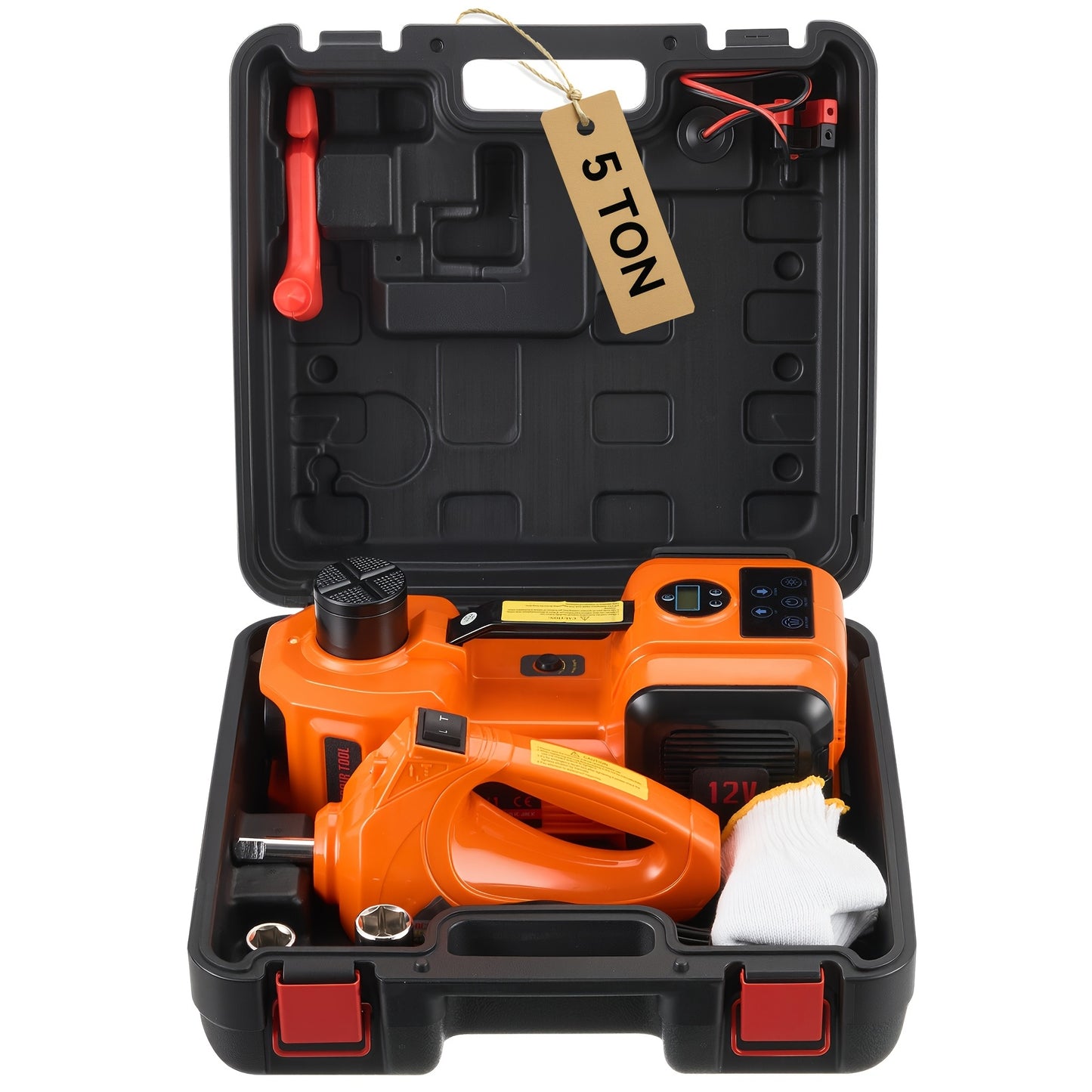 5-ton/11023-pound Electric Car Jack, Hydraulic Jack With Electric Impact Wrench, Built-in Air Pump, And LED Light, Suitable For SUV, MPV, Sedan, And Truck Tire Replacement And Garage Maintenance